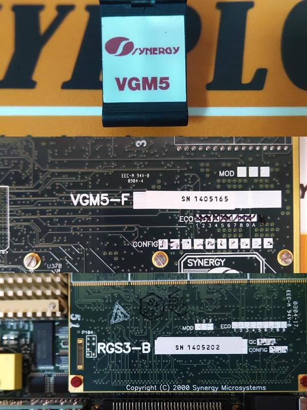 SYNERGY VGM5F GENERAL PURPOSE VME BOARD W/ RGS3B CARD PLC DCS SERVO